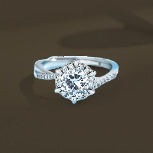 Sterling Silver Moissanite Ring Star Weave Twist Arm 2