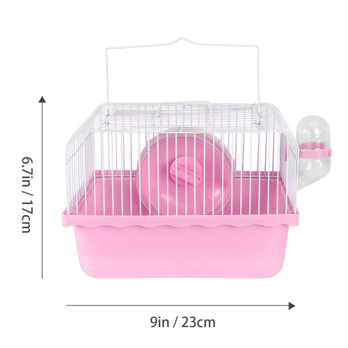Supvox Small Pet Cage with Running Wheel and Leak-Proof 1