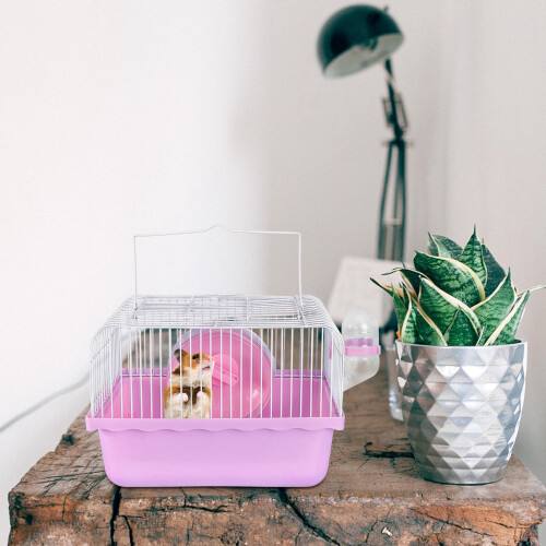 Supvox Small Pet Cage with Running Wheel and Leak-Proof 2