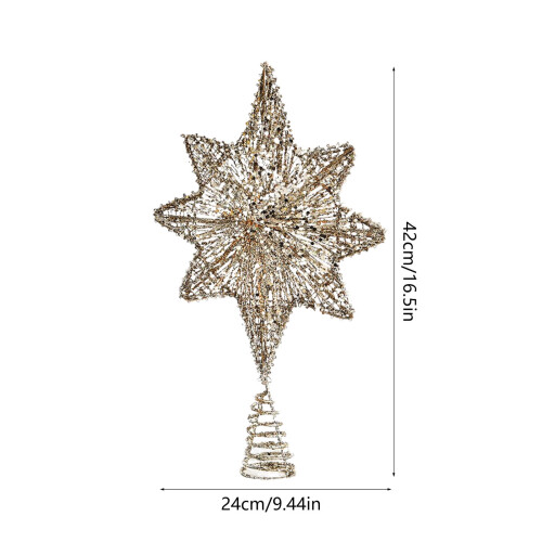 LED Christmas Tree Topper Star Metal Snowflake 60 Warm 2