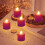 LED Electronic Candle Lights Purple 12 Pcs 6