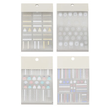 4Sets Nail Art Sticker Xmas Bunt & Einfach