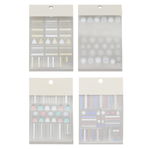 4Sets Nail Art Sticker Xmas Bunt & Einfach