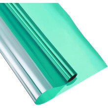 Thermoisolierende Fenstermembran mit Sichtschutz, statisch, grün 90x300 cm — grüne fensterfolie, wärmedämmende folie