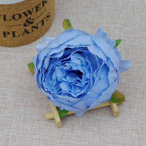 Peonia artificiale in seta con steli, 10 cm, rossa 2