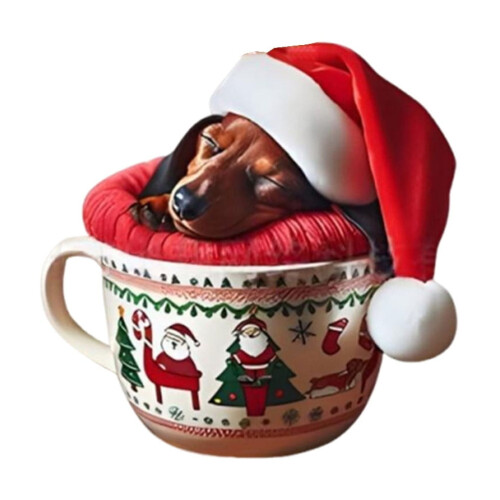 Ornement de Noël Teckel en acrylique (1 pièce) 2
