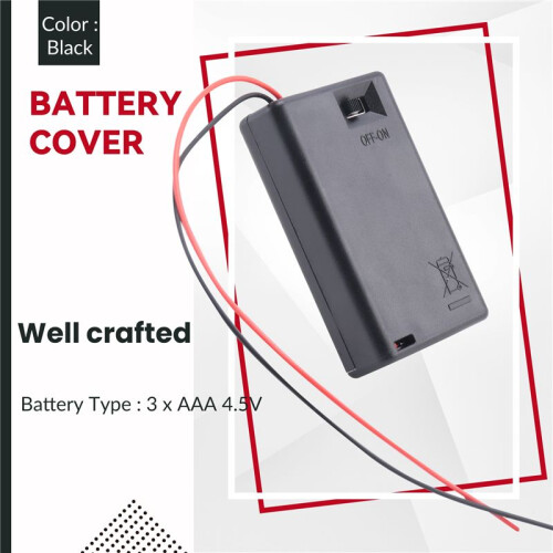 2 Pcs 3 x AAA 4.5V Battery Holder Case Box Wired /OFF  w Cover 2