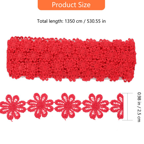 1Stk Rote Häkelspitze Zum Und Basteln Mit Polyester 1