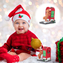1Rote Briefkastenfigur Mit Weihnachtshund Für Festliche