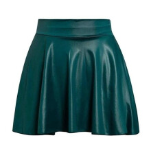 Women's Leather Skirt High Waist Flared A-Line Mini Skort