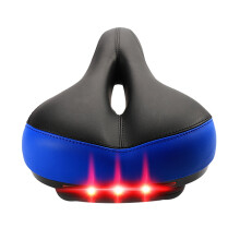 Bike Seat Cushion with Tail Light Black PU Leather