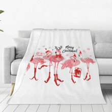 Pink Flamingo Palm Leaf Fleece Throw Blanket 50x40 inches