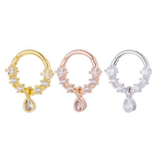 Titanium Micro Cubic Zirconia Nose Hoop Ring 1pc
