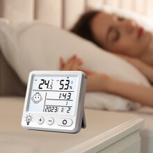 Digitalt hygrometer og termometer, USB genopladeligt