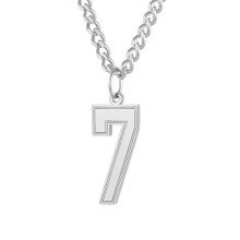 Women's Stainless Steel Number Pendant Necklace Silver 7
