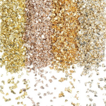 Gold Crushed Crystal Glitter Flakes 150g for Nails Epoxy