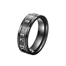 Men's Titanium Wedding Band Roman Digital Design with Gift