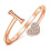 925 Sterling Silver Heart Initial Ring Rose Gold Plated 1
