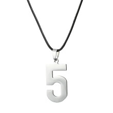 Unisex Stainless Steel Arabic Numerals Pendant Necklace