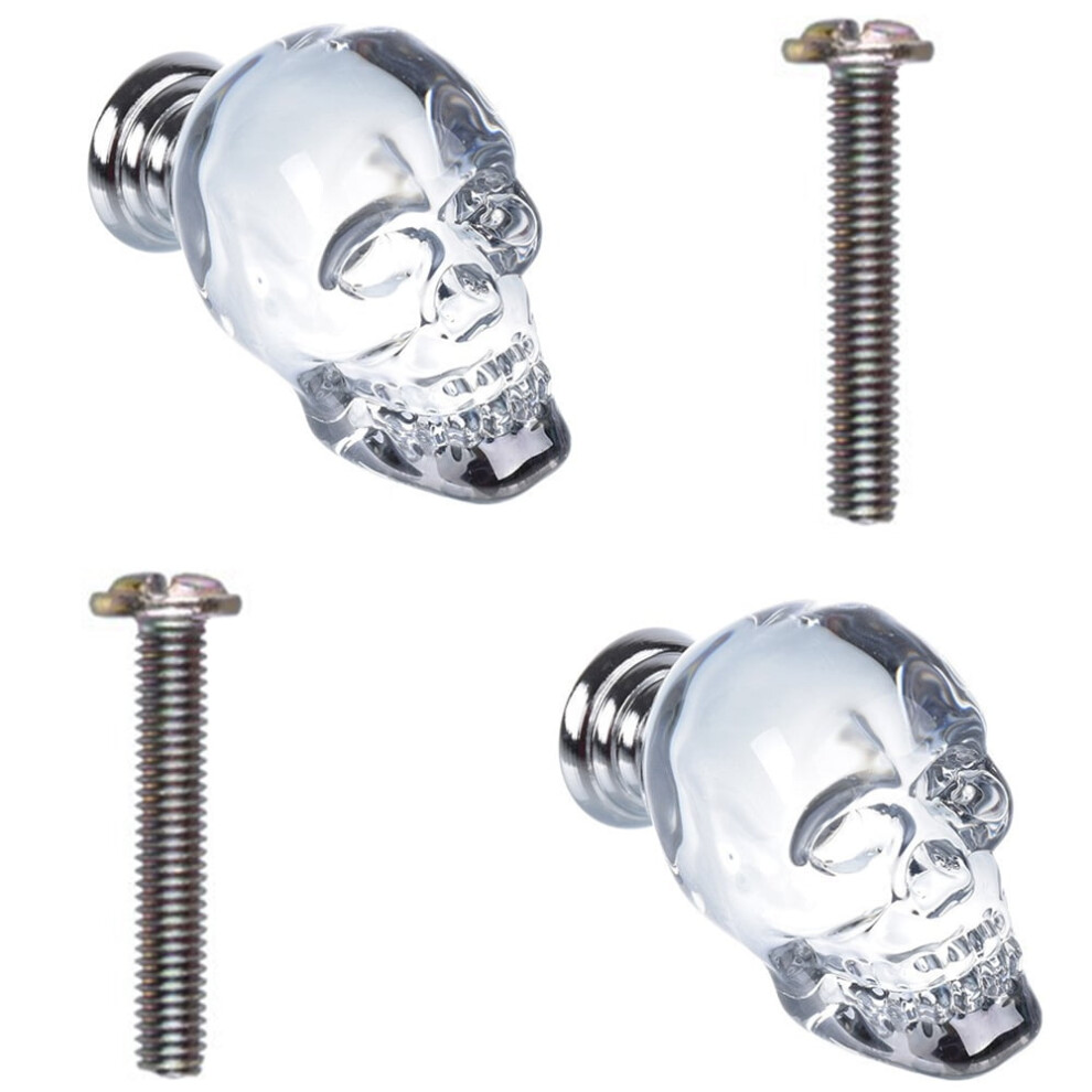 Crystal Skull Cabinet Knobs Silver 2Pcs 9336866270013