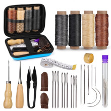 Leather Sewing Kit with Needles Awl Waxed Thread