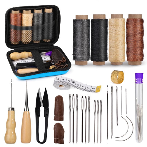 Leather Sewing Kit with Needles Awl Waxed Thread