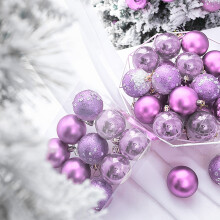 Christmas Tree Ornaments Blue Purple Pink Hanging Balls ABS