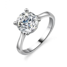 Sterling Silver Cubic Zirconia Ring 2 Carat Women