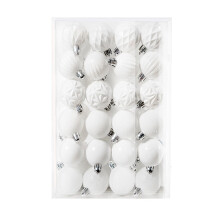 Silver Shatterproof Christmas Ornaments Set 48PCS