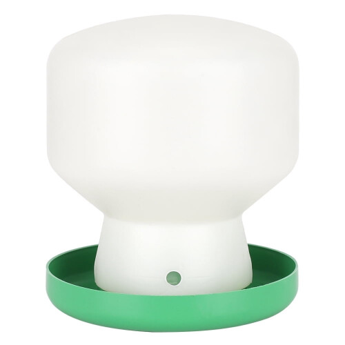 Automatic Bird Drinking Fountain with Green Cover and White