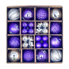Christmas Ball Ornaments Purple Silver 44 pcs