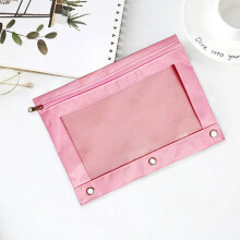 3-Ring Binder Pouch Transparent Zipper Large Capacity