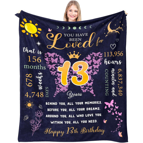 Couverture pour filles de 13 ans 60 x 50 pouces
