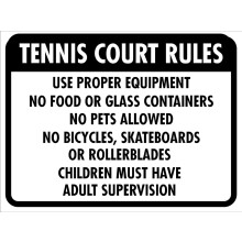 Panneau métallique des règles du court de tennis, 30 x 40 cm
