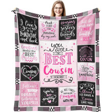 Plaid pour femme – 152 x 127 cm (60 x 50 pouces) – Cadeau pour cousine