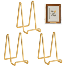 Gold-Plated Metal Square Wire Easel Stand 6 inch 3-Pack