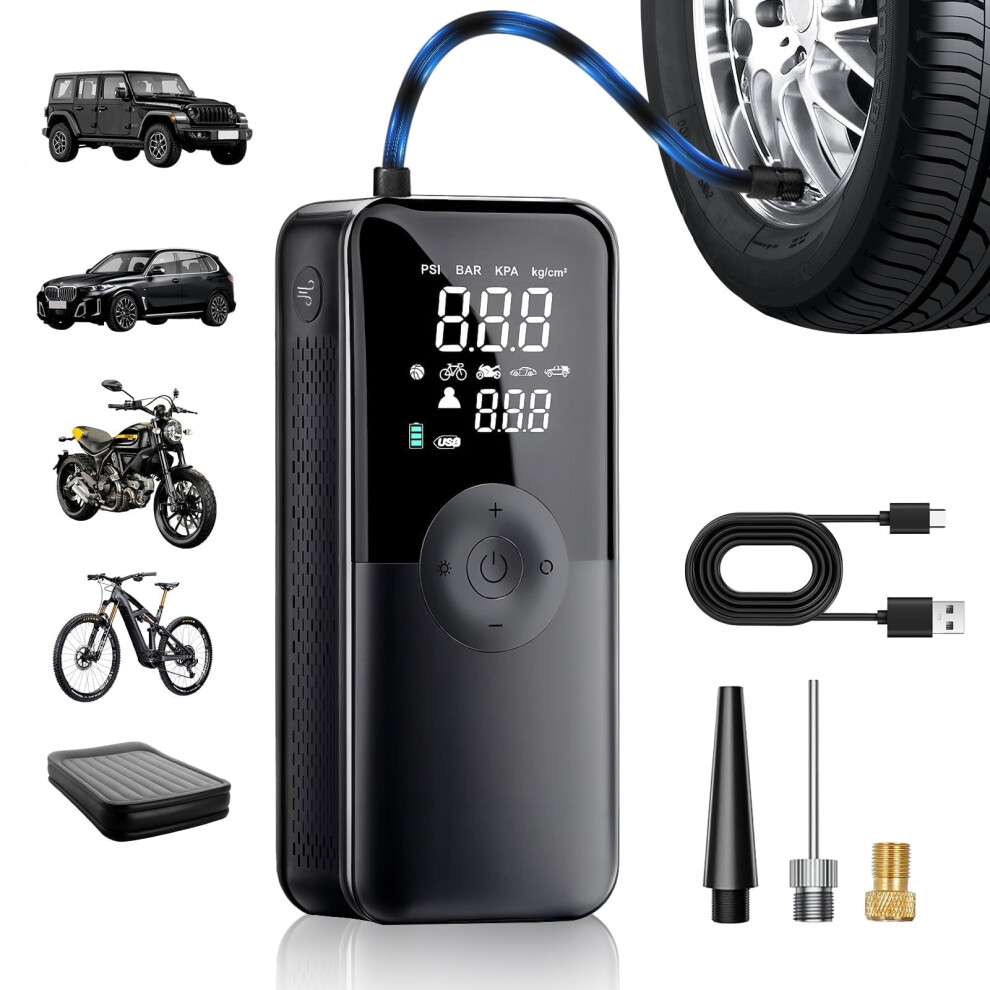 Cordless Tire Inflator 150 Psi Portable Air Compressor With 9336866297393