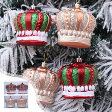 Christmas Crown Ornaments Set Glitter Silver Rose Gold