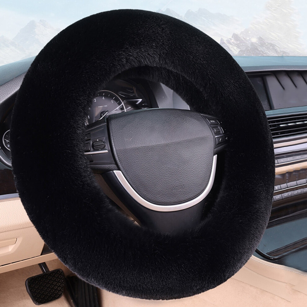 Steering Wheel Cover Fuzzy Warm Plush 14-15 Inch 9336866299649