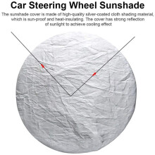 3X Car Steering Wheel Sunshade Side Window Shade Silver Coated Cloth Steering Wheel Cover Sunscreen Insulation