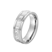 Men's Titanium Wedding Band Roman Digital Design with Gift