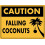 Placa de metal com aviso de queda de cocos (20x30 cm) 1