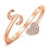 925 Sterling Silver Heart Initial Ring Rose Gold Plated 1