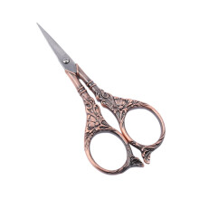 Vintage European Scissors Stainless Steel 1 Pair Red Copper