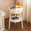 Side Table with Drawer and Shelf White Pink Beige Green 1