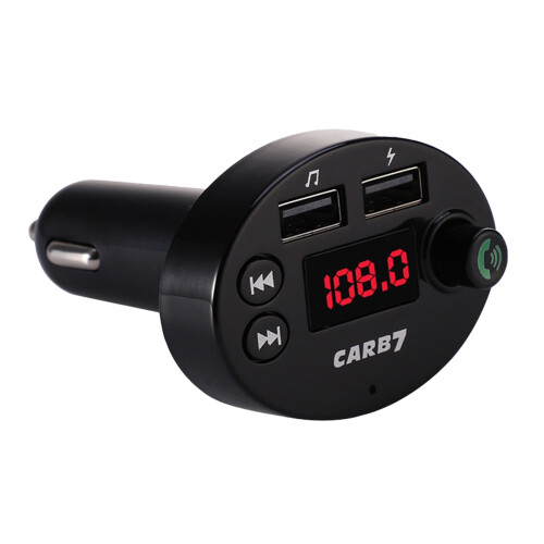 Car Charger with Bluetooth Player Dual USB Black 1