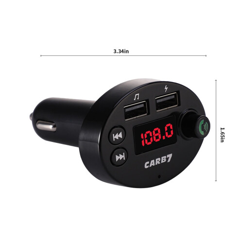 Car Charger with Bluetooth Player Dual USB Black 2