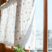 Crushed Roses Semi-Sheer Curtains for Kitchen Bedroom 23.6"