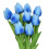 Light Blue Artificial Tulips Faux Silk 10 Pcs 1