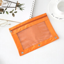 3-Ring Binder Pouch Transparent Zipper Large Capacity